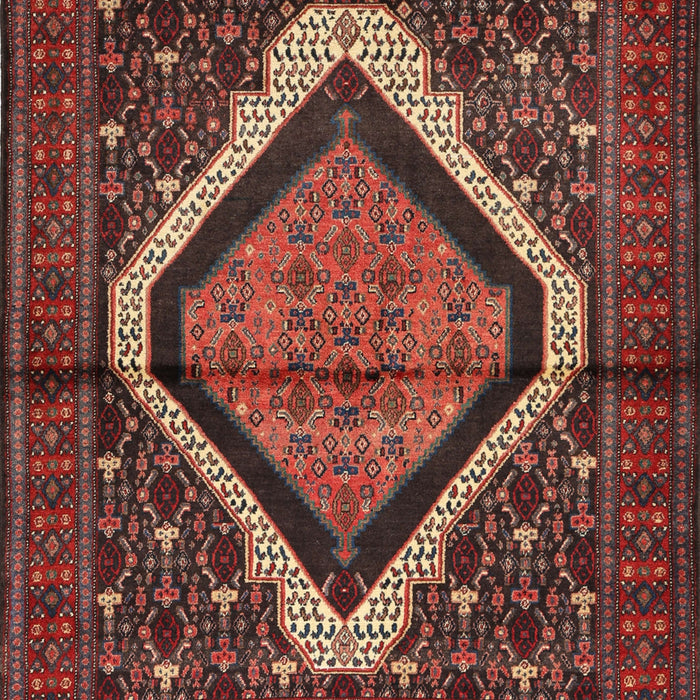 Machine Washable Traditional Saffron Red Rug, wshtr1941