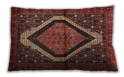 Traditional Classic Rectangular Saffron Red Lumbar Throw Pillow, 13 inch by 19 inch, lbtr1941