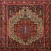 Square Traditional Gold Brown Persian Rug, tr1942