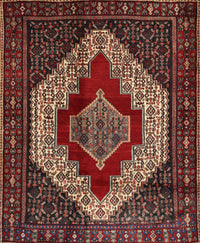 Machine Washable Traditional Saffron Red Rug, wshtr1944