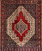 Machine Washable Traditional Saffron Red Rug, wshtr1944