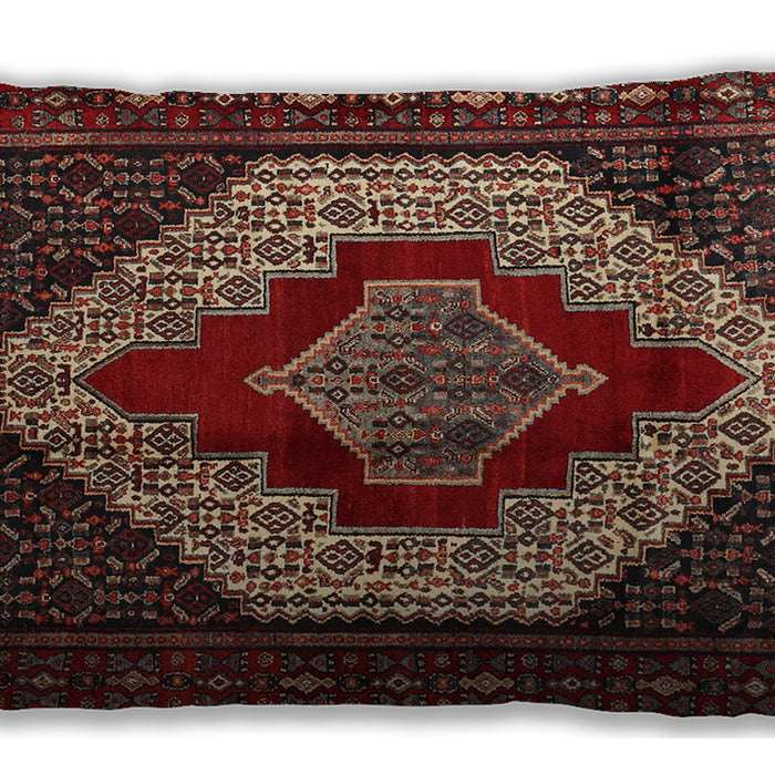 Traditional Classic Rectangular Saffron Red Lumbar Throw Pillow, 13 inch by 19 inch, lbtr1944