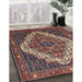 Traditional Dark Almond Brown Persian Rug in Family Room, tr1945