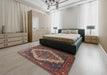 Traditional Dark Almond Brown Persian Rug in a Bedroom, tr1945