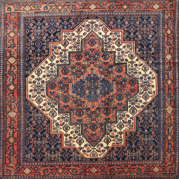 Square Traditional Dark Almond Brown Persian Rug, tr1945