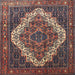 Square Traditional Dark Almond Brown Persian Rug, tr1945