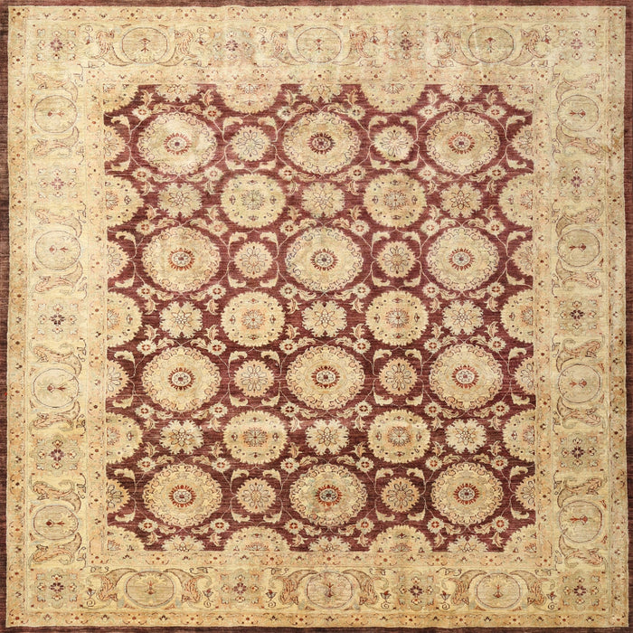 Round Machine Washable Traditional Chocolate Brown Rug, wshtr1947