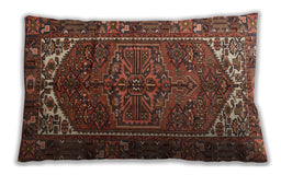 Traditional Classic Rectangular Saffron Red Lumbar Throw Pillow, 13 inch by 19 inch, lbtr1949
