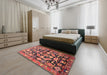 Traditional Copper Red Pink Persian Rug in a Bedroom, tr194