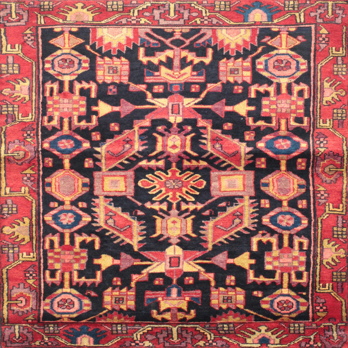 Square Traditional Copper Red Pink Persian Rug, tr194