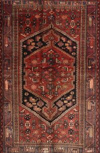 Machine Washable Traditional Saffron Red Rug, wshtr1950