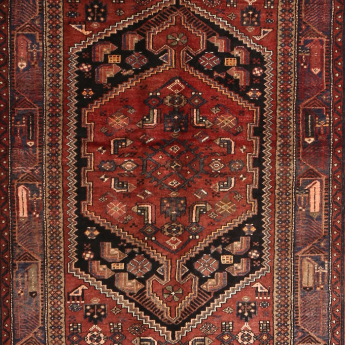 Machine Washable Traditional Saffron Red Rug, wshtr1950