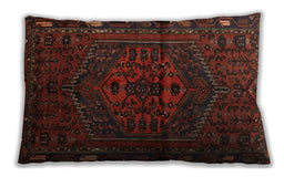 Traditional Classic Rectangular Dark Red Lumbar Throw Pillow, 13 inch by 19 inch, lbtr1953