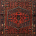 Round Machine Washable Traditional Dark Red Rug, wshtr1953