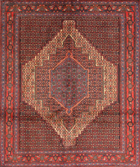 Machine Washable Traditional Rust Pink Rug, wshtr1954