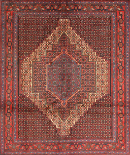 Machine Washable Traditional Rust Pink Rug, wshtr1954