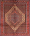 Machine Washable Traditional Rust Pink Rug, wshtr1954