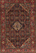 Machine Washable Traditional Saffron Red Rug, wshtr1958