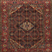 Square Traditional Saffron Red Persian Rug, tr1958