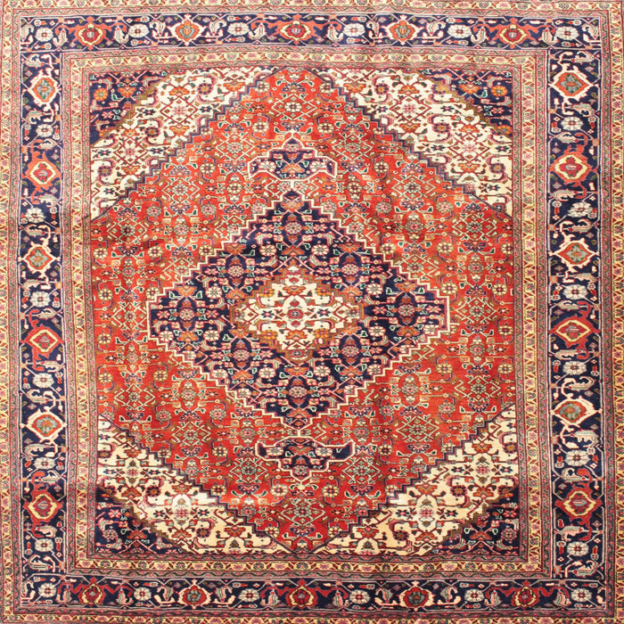 Square Traditional Fire Brick Red Persian Rug, tr195