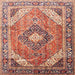 Square Traditional Fire Brick Red Persian Rug, tr195