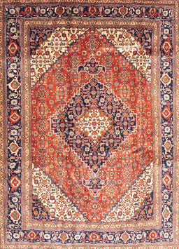 Machine Washable Traditional Fire Brick Red Rug, wshtr195