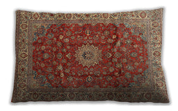 Traditional Classic Rectangular Tomato Red Lumbar Throw Pillow, 13 inch by 19 inch, lbtr1960