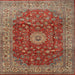 Square Traditional Red Medallion Rug, tr1960