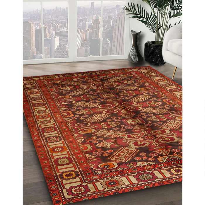 Traditional Red Persian Rug in Family Room, tr1962