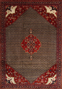 Machine Washable Traditional Sienna Brown Rug, wshtr1964