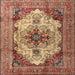 Square Traditional Sand Brown Persian Rug, tr1965