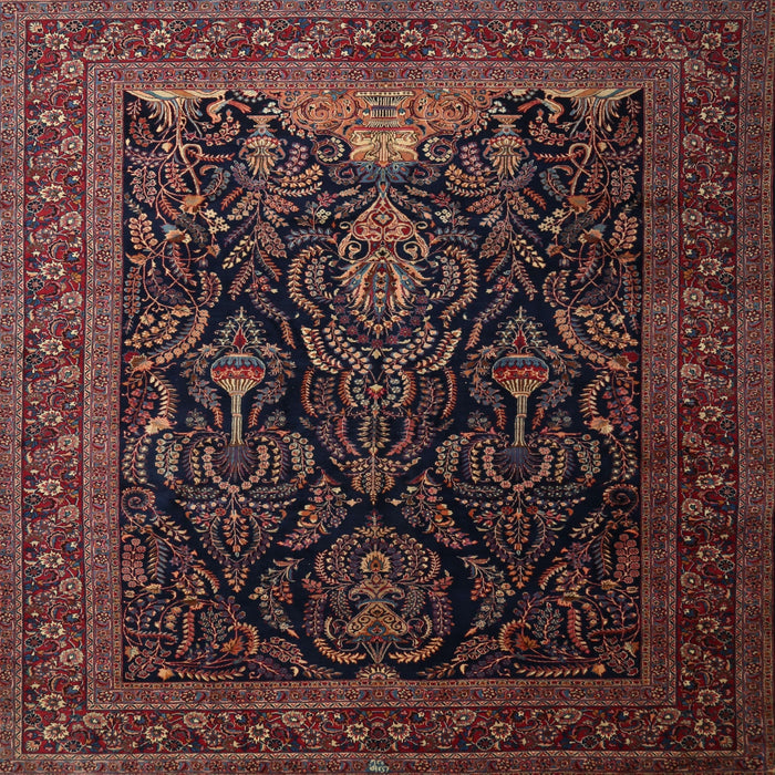 Square Traditional Sienna Brown Persian Rug, tr1966
