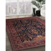 Traditional Sienna Brown Persian Rug in Family Room, tr1966