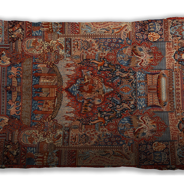 Traditional Classic Rectangular Saffron Red Lumbar Throw Pillow, 13 inch by 19 inch, lbtr1967