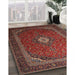 Traditional Rust Pink Medallion Rug in Family Room, tr1969