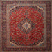 Square Traditional Rust Pink Medallion Rug, tr1969