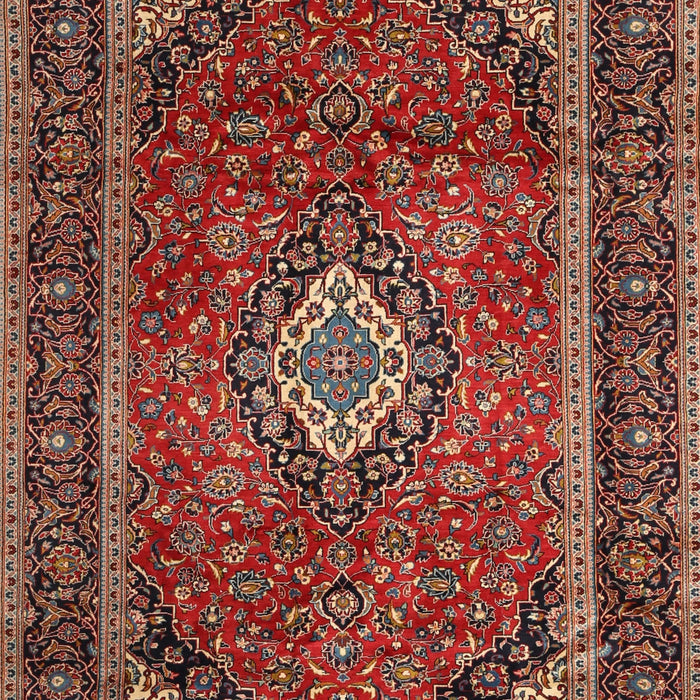 Machine Washable Traditional Saffron Red Rug, wshtr1971