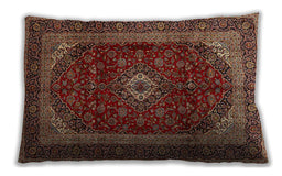 Traditional Classic Rectangular Saffron Red Lumbar Throw Pillow, 13 inch by 19 inch, lbtr1972