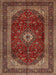 Machine Washable Traditional Saffron Red Rug, wshtr1972