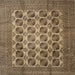 Round Machine Washable Traditional Red Brown Rug, wshtr1973