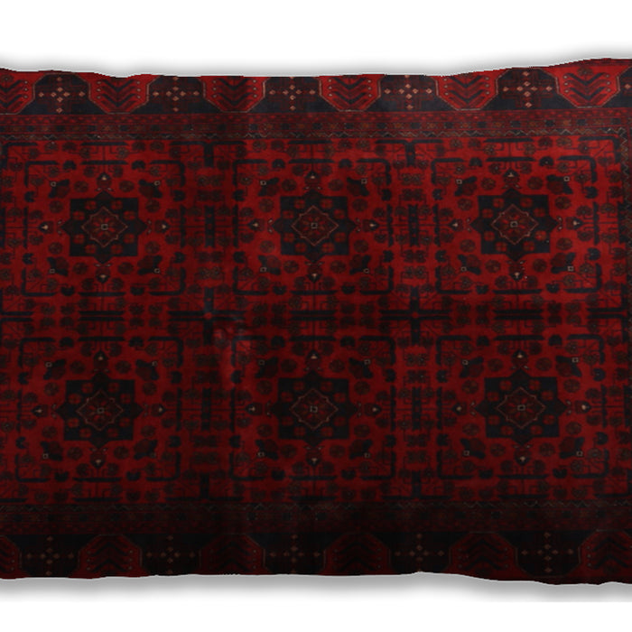 Traditional Classic Rectangular Red Lumbar Throw Pillow, 13 inch by 19 inch, lbtr1974