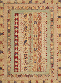 Machine Washable Traditional Yellow Orange Rug, wshtr1978