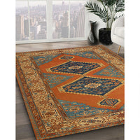 Traditional Mahogany Brown Persian Rug, tr1979
