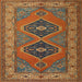 Square Traditional Mahogany Brown Persian Rug, tr1979