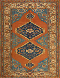 Machine Washable Traditional Mahogany Brown Rug, wshtr1979