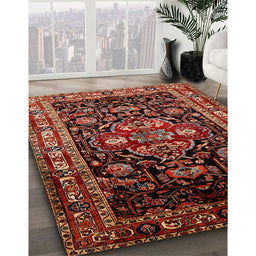 Machine Washable Traditional Crimson Red Rug in a Family Room, wshtr197