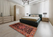 Machine Washable Traditional Crimson Red Rug in a Bedroom, wshtr197