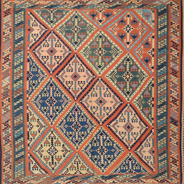 Square Traditional Chestnut Brown Persian Rug, tr1980