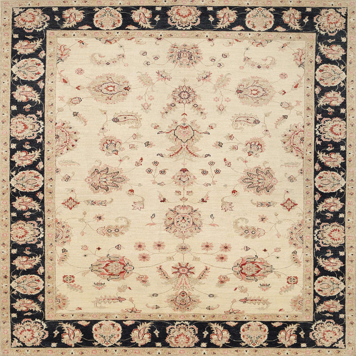 Square Traditional Dark Almond Brown Persian Rug, tr1981