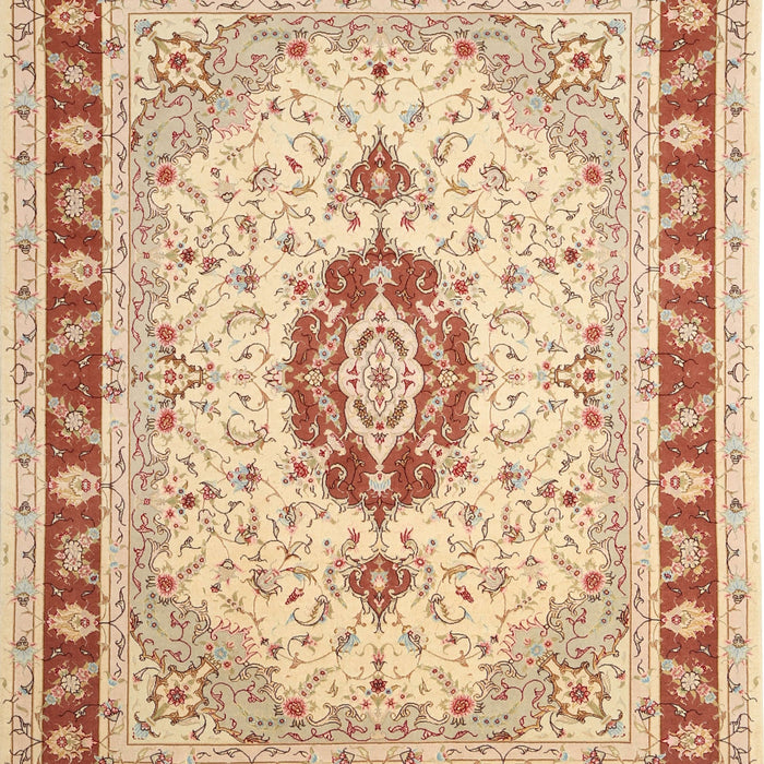 Machine Washable Traditional Brown Gold Rug, wshtr1983